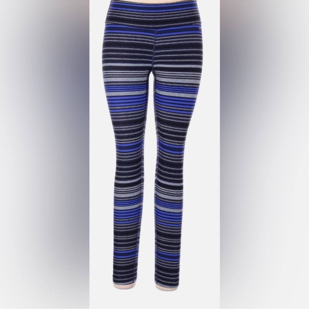 Calvin Klein Performance Wick Leggings Tights Striped Ruched